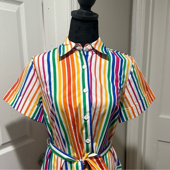 Christopher John Rogers Striped Shirt Dress - Picture 2 of 12